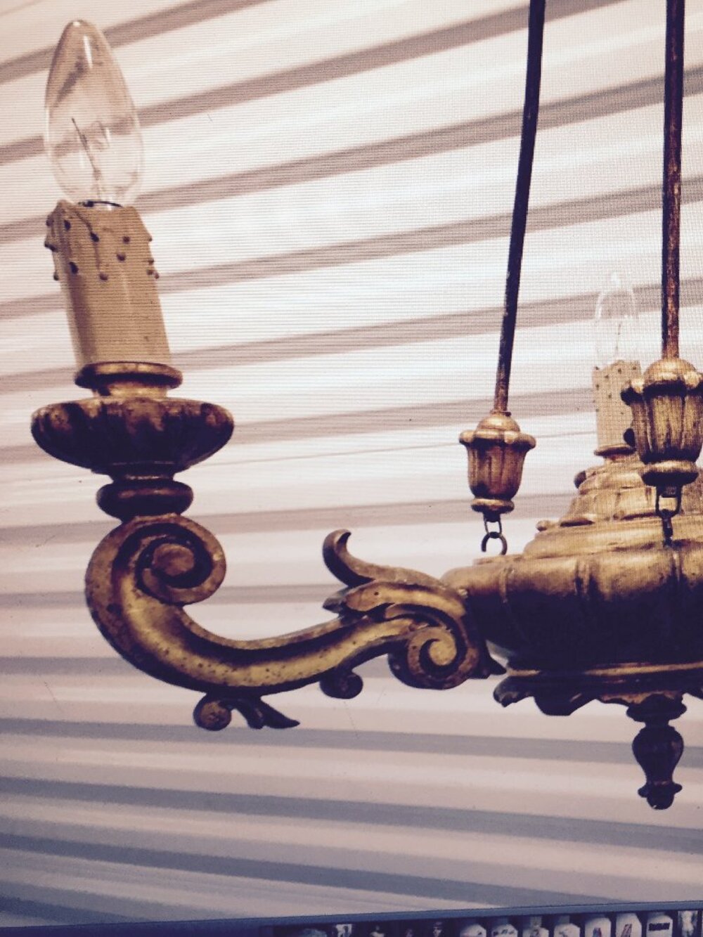 French wooden Chandelier